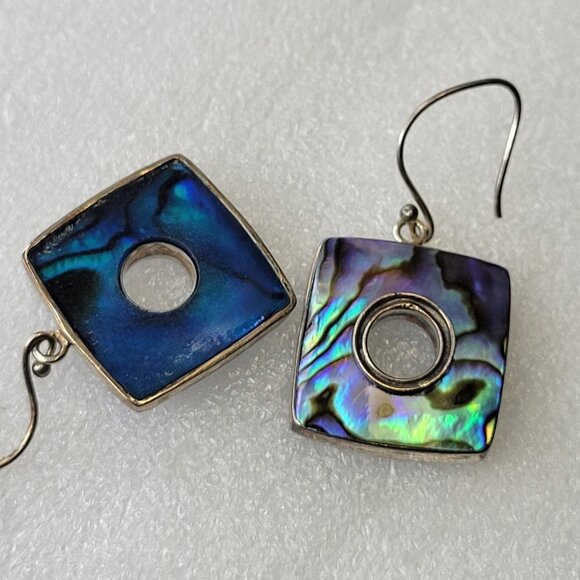 Square Abalone Shell Earrings - Picture 10 of 16